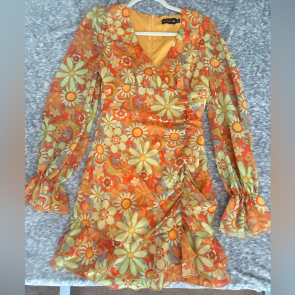Prettylittlethings, orange/yellow, size 0